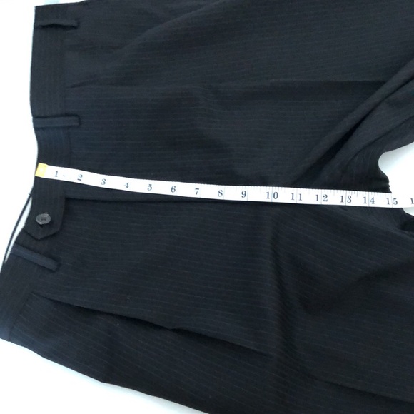 CHAPS  2 Piece Suit Pinstripe 100% Wool Dark Blue - Picture 11 of 14